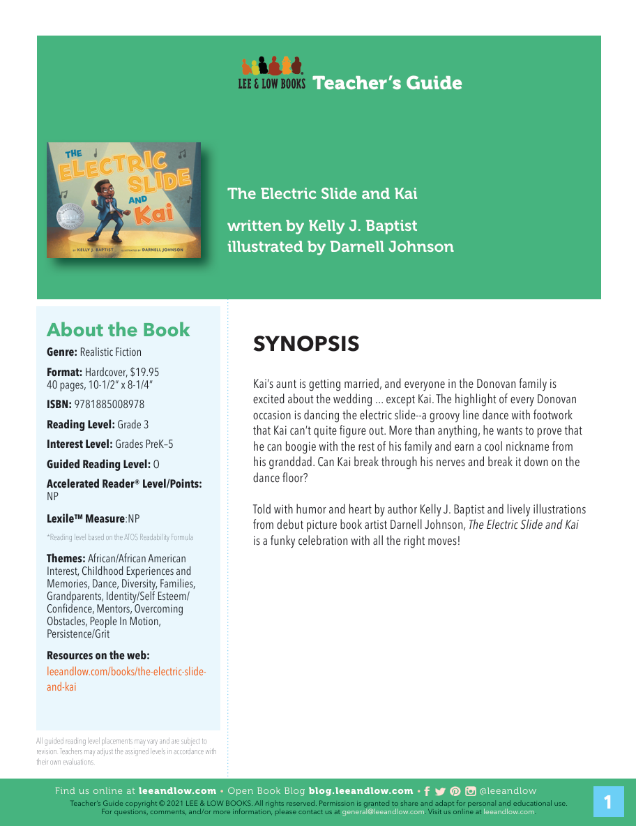 Teacher's Guide for The Electric Slide and Kai