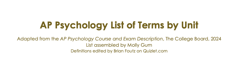 AP Psychology Key Terms and Practice