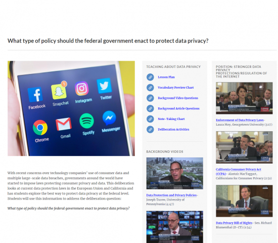 What type of policy should the federal government enact to protect data privacy?