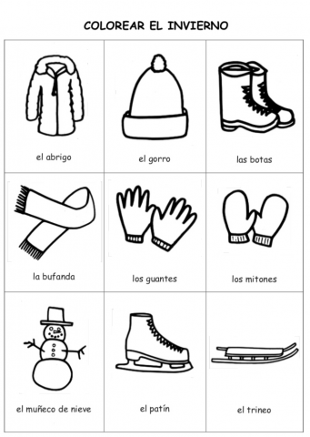 Spanish - Winter Vocabulary 