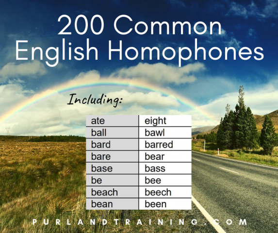 200 Common English Homophones - Reference